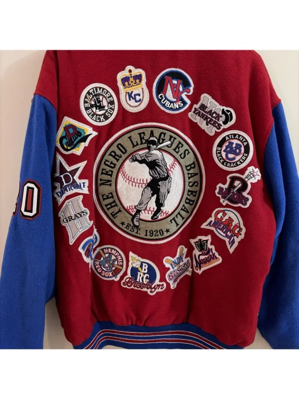 NLBM Negro Leagues Baseball Museum All Star Bomber Jacket Size XL Big Boy VTG